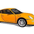 Yellow Two Door Sports Car With Sporty Wheels And Rear Spoiler Exterior Design