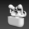 White Wireless Earbuds With Charging Case For High Quality Sound Experience 3d model