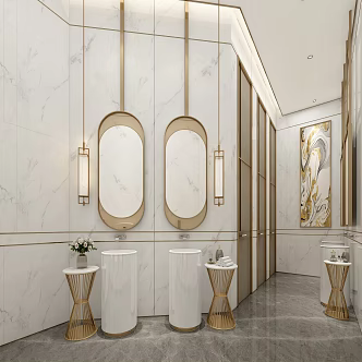 Light Luxury Toilet Sales Office Toilet 3d model