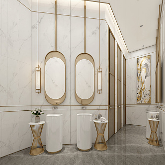 Light Luxury Toilet Sales Office Toilet 3d model