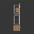 Modern Multi Tiered Shelf With Wooden Bases And Metal Grid Structure