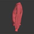 Pink Puffed Sleeve Round Neck Sweater Stylish Casual Winter Wear
