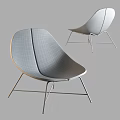 Modern Leisure Chair With Light Leather Dark Wood And Metal Legs Design