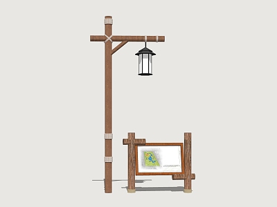 High pole lamp rural street lamp landscape lamp 3d model