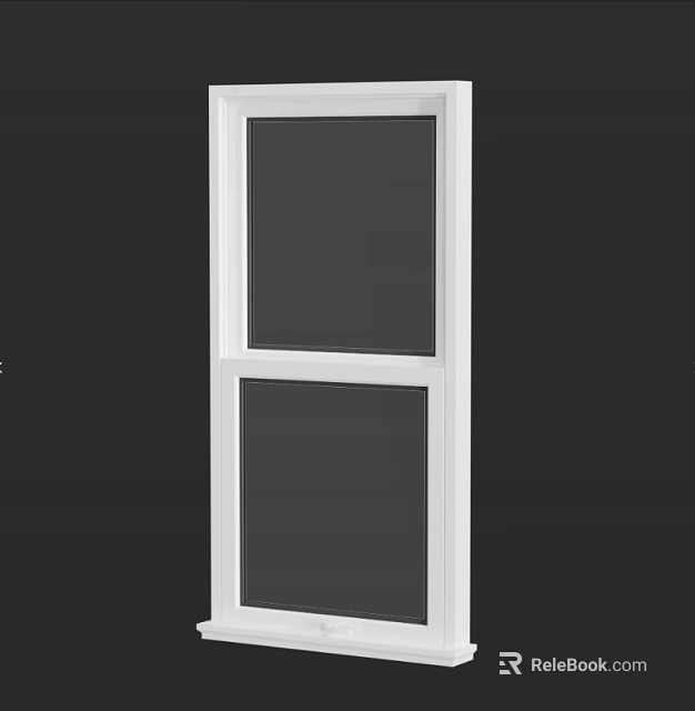Energy Efficient Modern Casement Window With White Frame And Double Glass Design 3d model 