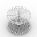 Modern embedded pull basket double turntable basket 3d model