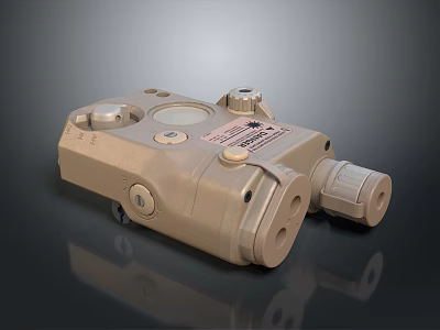 Beige Household Daily Necessity Device With Control Knobs Ports and Product Label 3d model