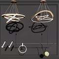 Modern Contemporary Spiral Chandeliers With Geometric Metal Frame And LED Ambient Glow Lighting