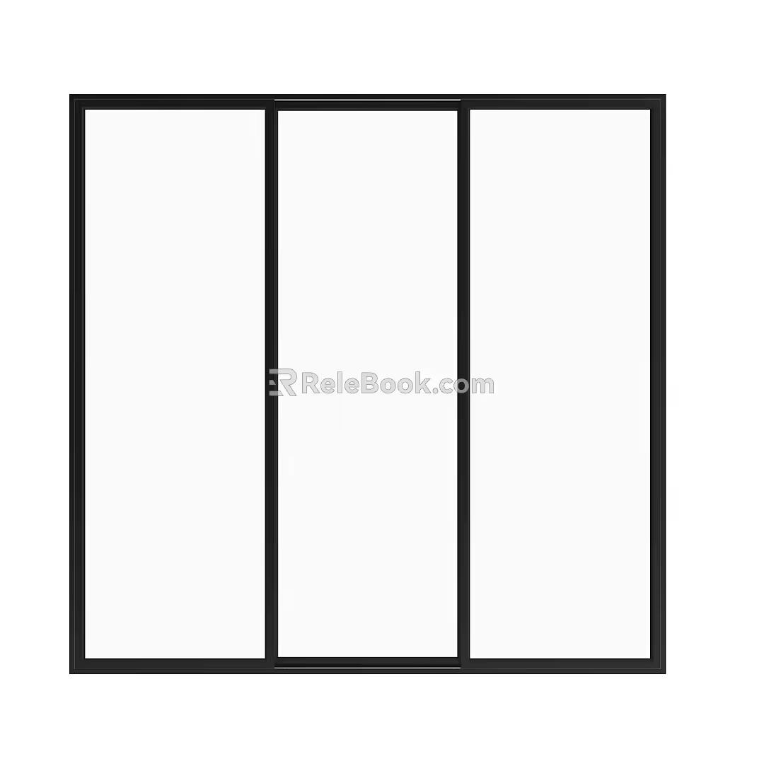 windows metal windows three open windows casement windows villa windows blinds 3d model