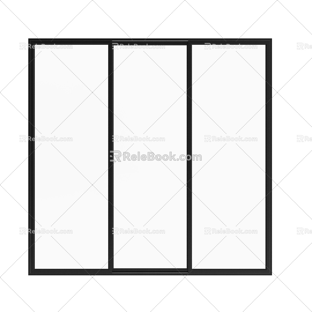 windows metal windows three open windows casement windows villa windows blinds 3d model