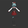 Anime Character Outfit Featuring Red Hat White Shirt Red Vest Skirt And Black Gloves