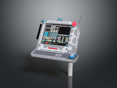 Ambulance Emergency Control Console With Digital Display Screen Buttons And Stand 3d model