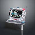 Ambulance Emergency Control Console With Digital Display Screen Buttons And Stand 3d model