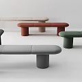 Modern Stylish Sofa Benches With Cylindrical Legs In Multiple Colors 3d model