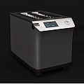 Modern Compact Silver Black Kitchen Appliance With Digital Display And Control Panel
