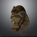 Intricate Handcrafted Rat Carving With Detailed Leaves And Fruits Decorative Art Piece