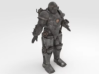 Mechanical Firefighting Protective Equipment With Metal Armor And Chest Emblem Design 3d model