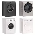 Various Washing Machines in Different Colors and Front Loading Styles for Home Use