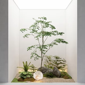 Modern landscape sketch courtyard landscape 3d model