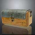 Wooden Storage Box With Blue Cork Lid And Metal Lock For Home Organizing Decor