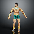 Muscular Male Character 3D Model With Green Shorts Gold Arm Bands And Blue Neck Ornament