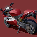 Red Sporty Motorcycle with Bright Headlight Black Seat Yellow Forks and NERODIN Logo