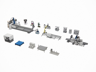 Modern Industrial LOFT Equipment Manufacturing Equipment Machine Tool Workshop Mechanical Equipment 3d model