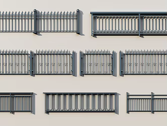 Modern Railing Handrail Wrought Iron Railing 3d model