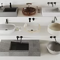 Modern wash basin faucet counter basin combination 3d model