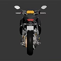 Modern Sport Motorcycle With Black Body Yellow Accents Blue Rims And Gold Engine Parts