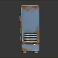 Rusty Drink Vending Machine With Illuminated Display And Colorful Buttons