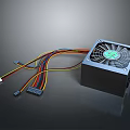 Black Air Conditioner Cooling Fan With Grid Cover And Colorful Connecting Wires