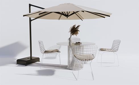 Modern Outdoor Table and Chair Outdoor Leisure Table and Chair Ironwork Leisure Chair Outdoor Chair 3d model