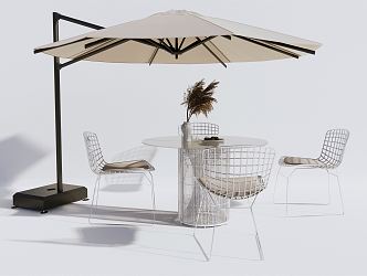 Modern Outdoor Table and Chair Outdoor Leisure Table and Chair Ironwork Leisure Chair Outdoor Chair 3d model