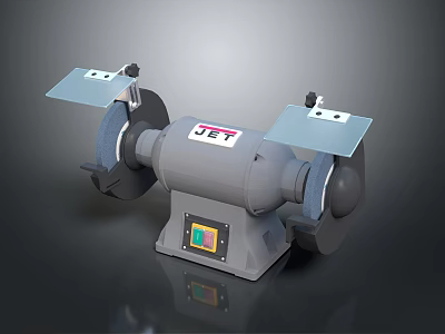 JET Bench Grinder With Dual Grinding Wheels Metal Guards And Control Panel 3d model