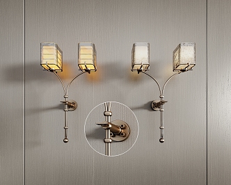 Modern glass wall lamp crystal wall lamp metal wall lamp combination 3d model