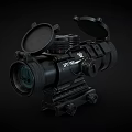 Black Tactical Weapon Sightmark Scope With Lens Caps Adjustment Knobs Mounting Base 3d model
