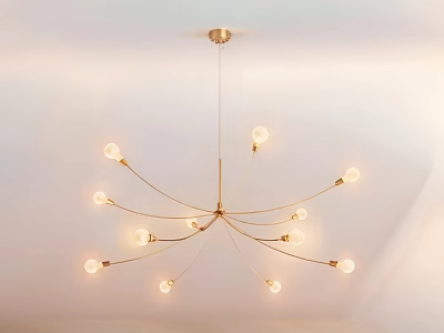 Elegant Modern Crystal Chandelier Ceiling Hanging With Branch Design Multiple Spherical Bulbs 3d model