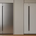 Sleek Modern Kitchen Interior Refrigerator Freezer Side by Side Stainless Steel White Design