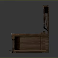 Vintage Wooden Bar Counter Design With Display Cabinets And Glass Doors