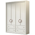 RJ children's solid wood wardrobe 3d model