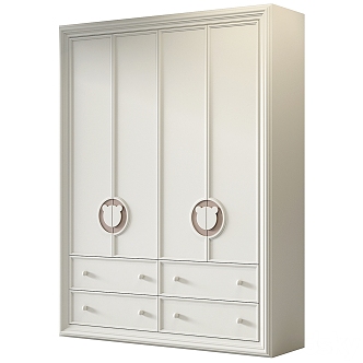 RJ children'solid wood wardrobe 3d model