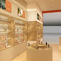 COSYROOM Shopping Mall Counter With Orange Signage And Product Display Shelves