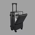 Black Hard Shell Suitcase With Open Lid Telescopic Handle Wheels And Internal Compartments 3d model