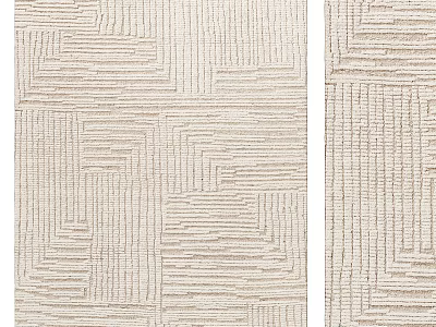 Beige Square Rug With Soft Geometric Patterns For Modern Living Room Decor 3d model