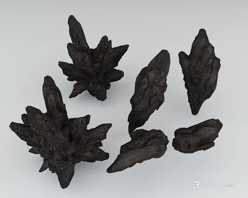 Natural Stone And Wood Decorative Pieces With Organic Textures For Interior Styling 3d model 