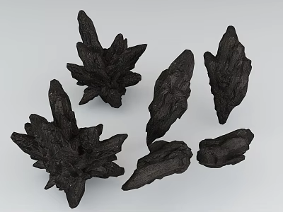 Natural Stone And Wood Decorative Pieces With Organic Textures For Interior Styling 3d model