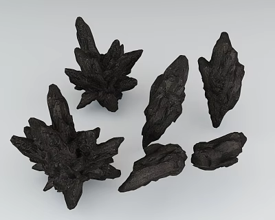 Natural Stone And Wood Decorative Pieces With Organic Textures For Interior Styling 3d model