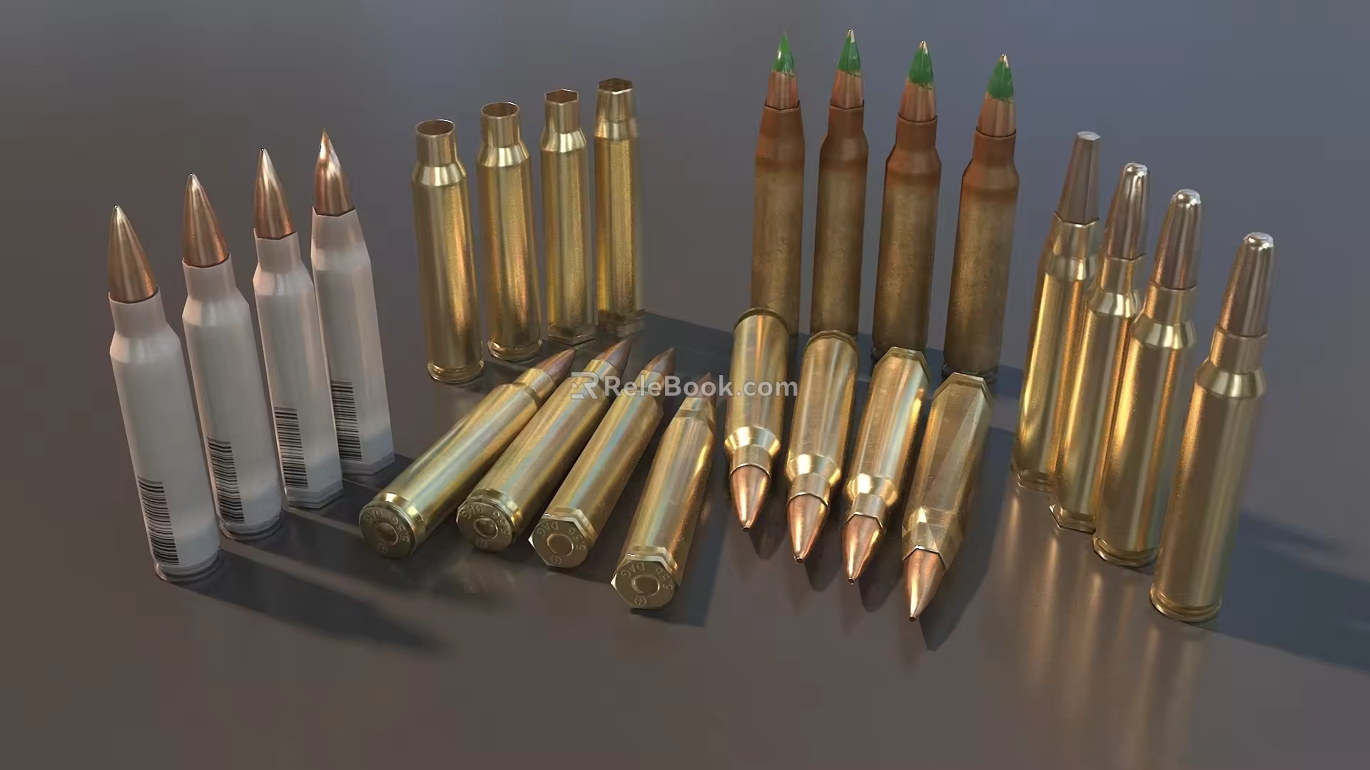 Bullet Rifle Bullet Machine Gun Bullet Ammunition Piercing Bullet Case Bullet Low Mold Low Face Bullet Simple Mold Game Bullet 3d model