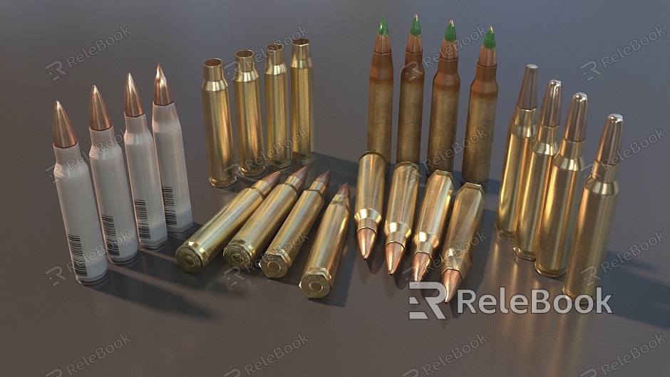 Bullet Rifle Bullet Machine Gun Bullet Bullet Bullet Ammunition Piercing Bullet Case Bullet Low Mold Low Face Bullet Simple Mold Game Bullet model